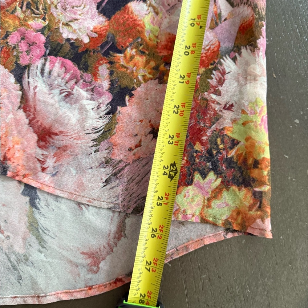Fig & Flower Boho Pink Cream Floral Blouse Size Small - Picture 9 of 16
